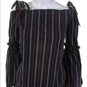 INTERMIX off the should blouse tie straps S